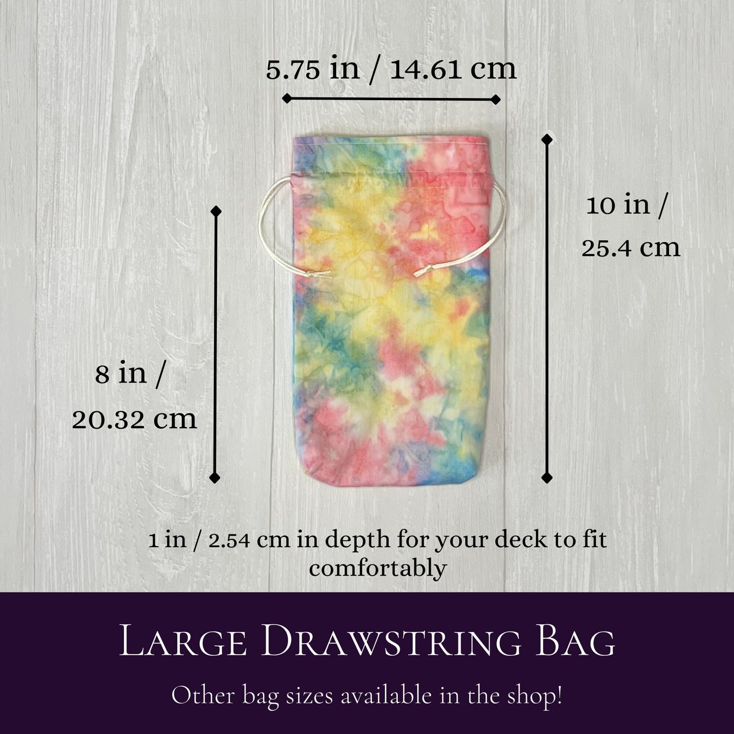 Large Tie Dye Tarot Bag, Drawstring Pouch for Tarot & Oracle Deck, Divination Tools, Giant Tarot Deck, Witchcraft and Wiccan Gift Supplies