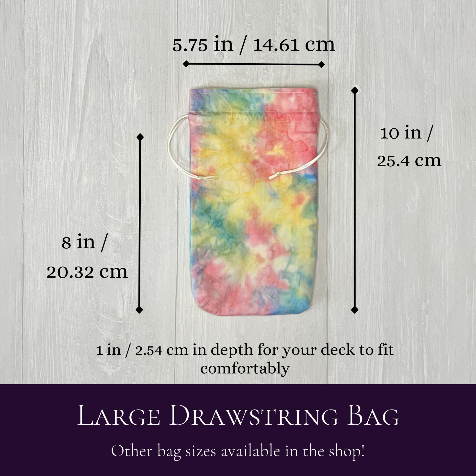 Large Tie Dye Tarot Bag, Drawstring Pouch for Tarot & Oracle Deck, Divination Tools, Giant Tarot Deck, Witchcraft and Wiccan Gift Supplies