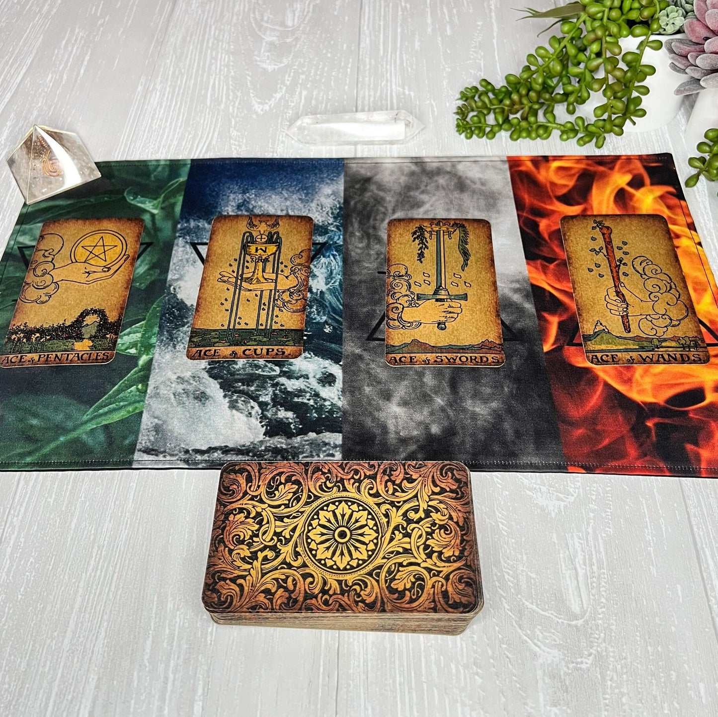 Alchemy Tarot Cloth, Rune Casting Cloth, Altar Ritual Cloth, Tarot Reading Supplies, Pagan Witchcraft Wiccan Gift Supplies, Elements