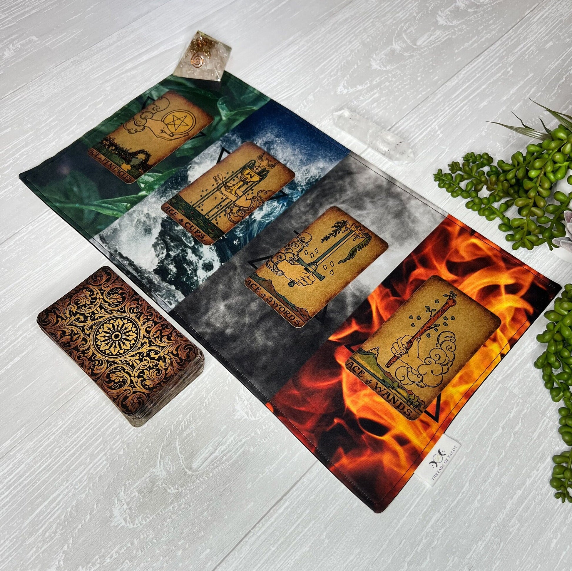 Alchemy Tarot Cloth, Rune Casting Cloth, Altar Ritual Cloth, Tarot Reading Supplies, Pagan Witchcraft Wiccan Gift Supplies, Elements
