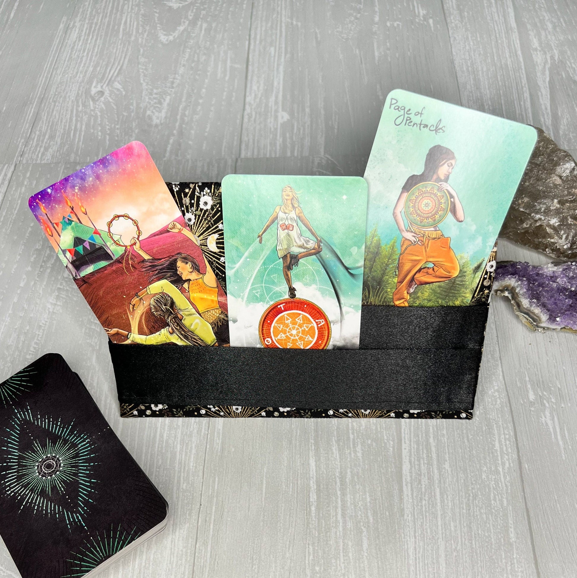 Fabric Tarot Card Stand, Daily Tarot Reading Stand, Unique Triple Goddess Tarot Accessories, Affirmation Card Holder, Tarot Reader Gift