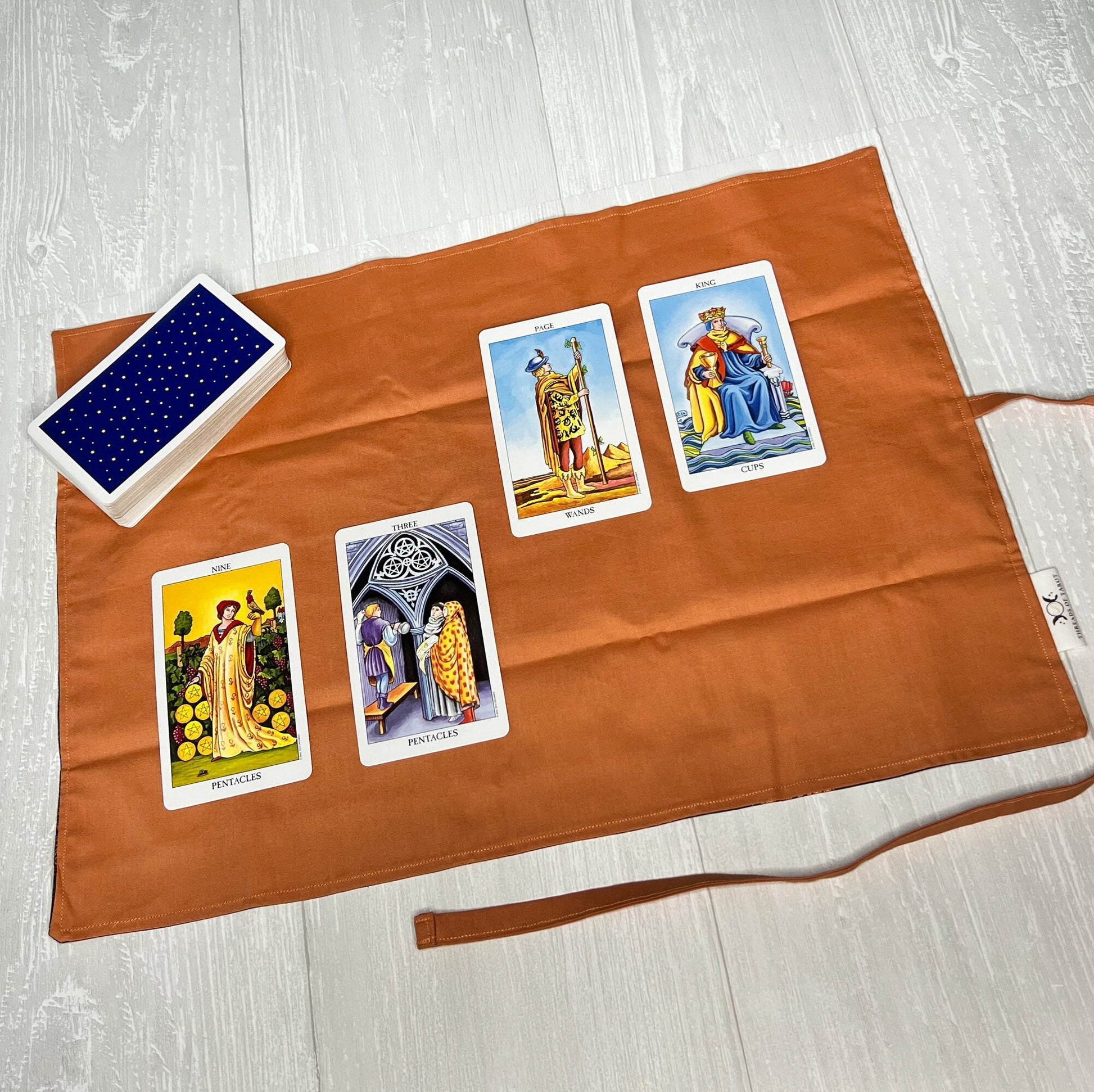 Gray & Copper Moth Tarot Wrap, Tarot Deck Storage Cloth, Tarot Card Holder, Pagan Witchcraft Wiccan Divination Supplies, Tarot Accessories