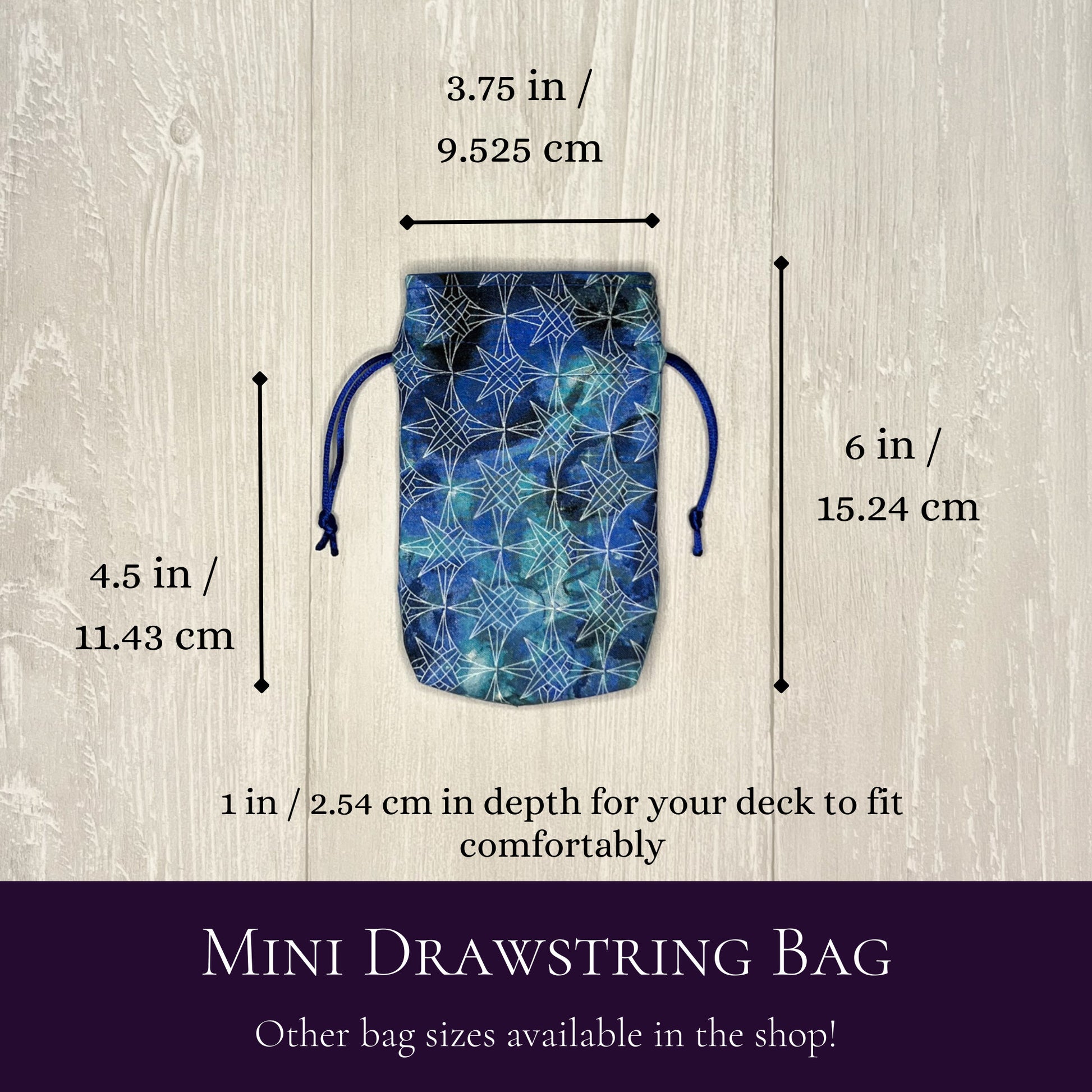 Geometric Star Mini Tarot Deck Bag, Drawstring Pouch, Pocket Tarot, Dice Rune Bag, Witchcraft Wiccan Pagan Supplies Gifts, Divination Tools