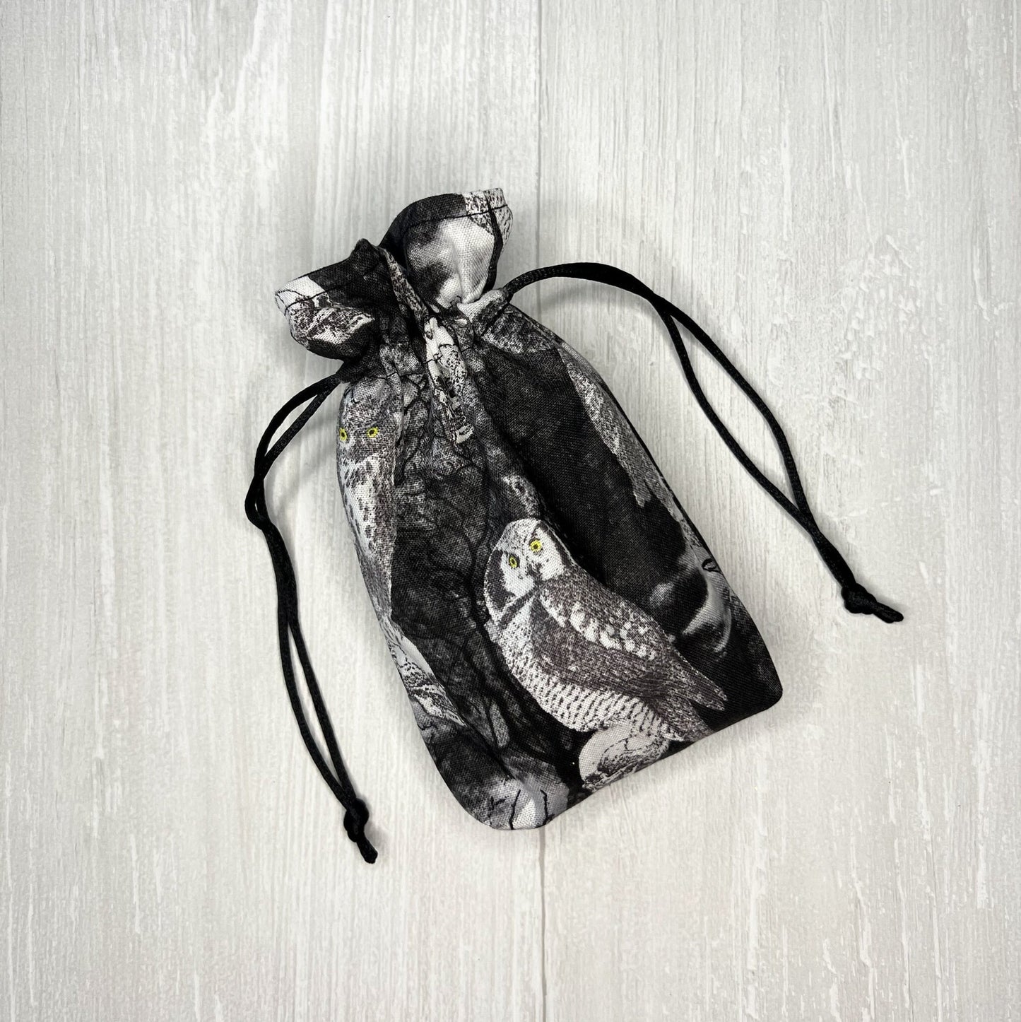 Owl Mini Tarot Deck Bag, Drawstring Pouch, Pocket Tarot, Dice Rune Bag, Witchcraft Wiccan Pagan Supplies Gifts, Halloween Divination Tools