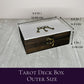 Wooden Tarot Deck Box, Tarot Deck Storage, Satin Lined Key Witch Box, Tarot Card Holder, Witches Keepsake Jewelry Box, Wooden Card Box