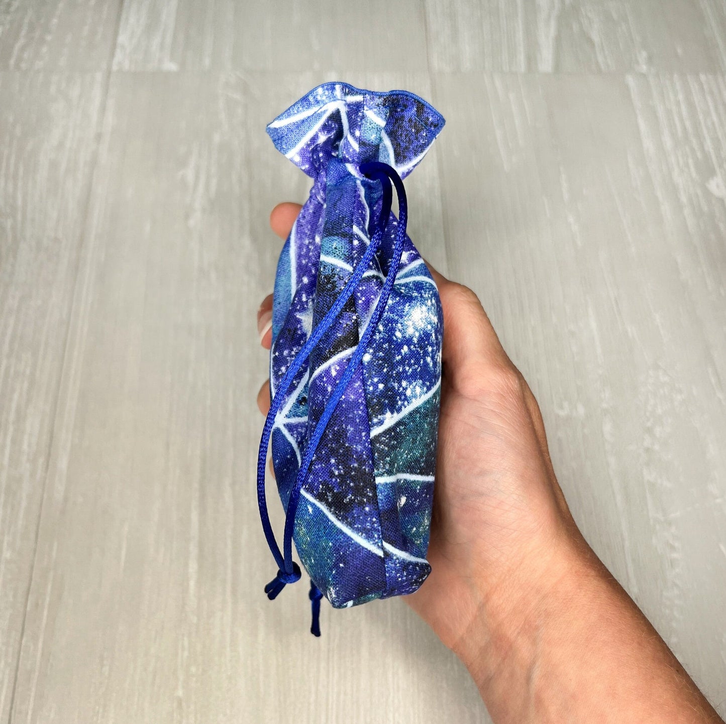 Blue Geometric Mini Tarot Deck Bag, Drawstring Pouch, Pocket Tarot, Dice Rune Bag, Witchcraft Wiccan Pagan Supplies Gifts, Divination Tools