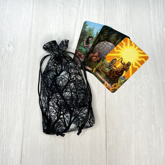 Forest Tarot Bag, Drawstring Pouch, Tarot Deck Storage Holder, Standard Tarot, Halloween Witchcraft Wiccan Divination Tools Gifts & Supplies