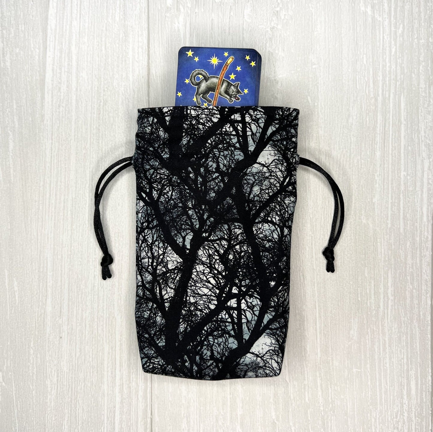 Forest Mini Tarot Deck Bag, Drawstring Pouch, Pocket Tarot, Dice Rune Bag, Witchcraft Wiccan Pagan Supplies Gift, Halloween Divination Tools