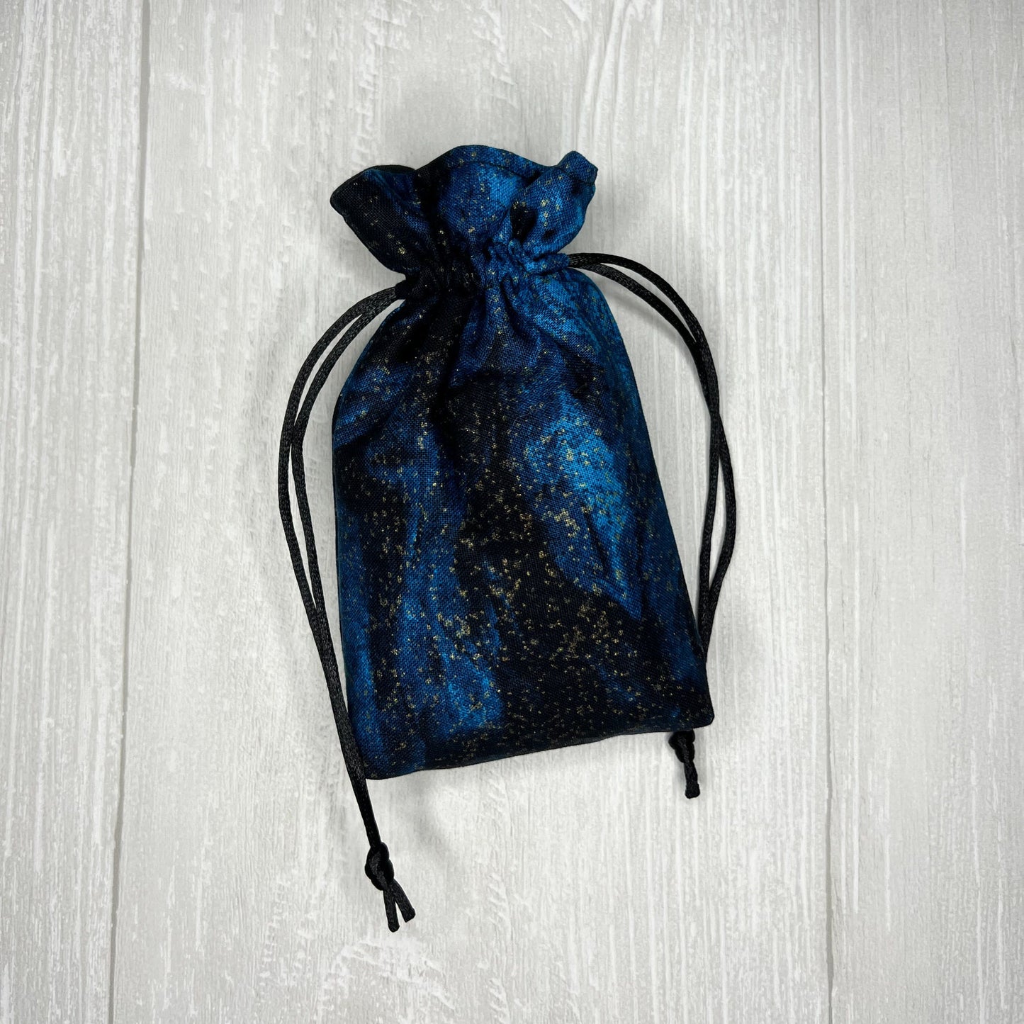 Mini Sized Blue & Black Galactic Drawstring Bag