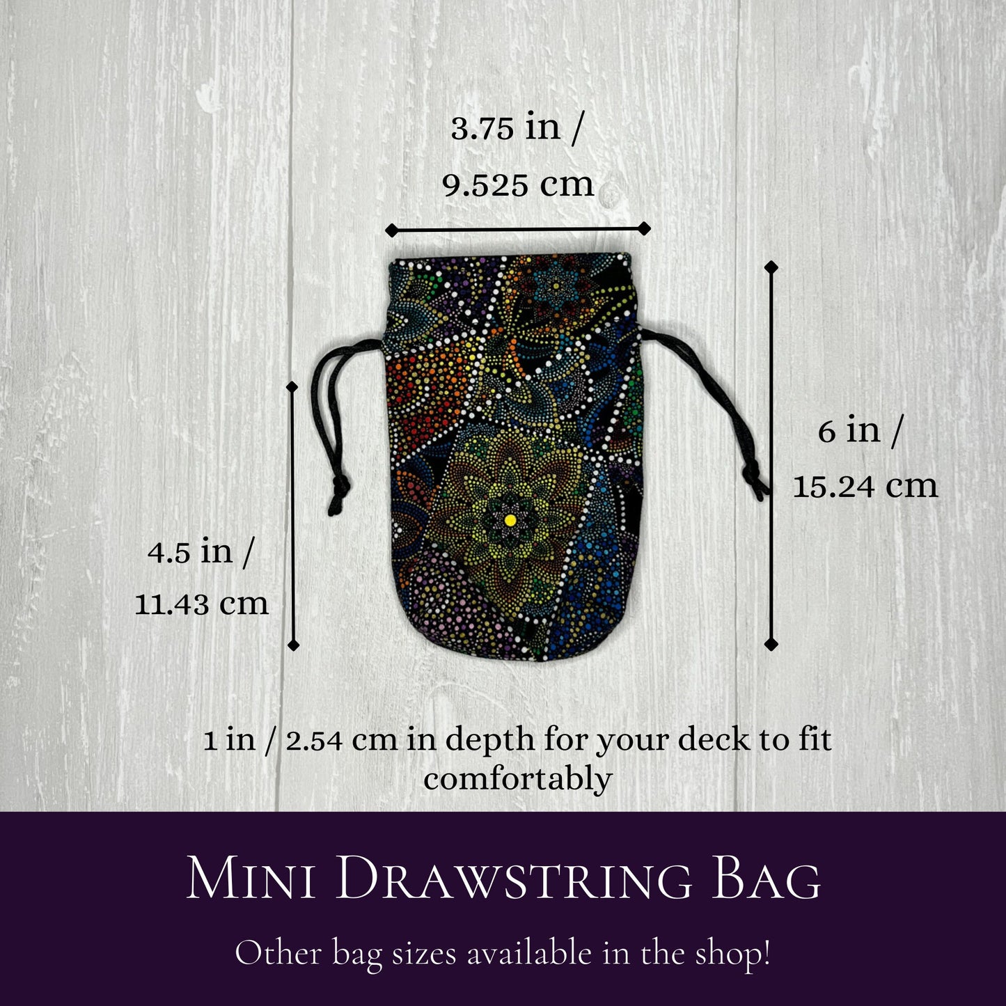 Mini Sized Geometric Drawstring Bag