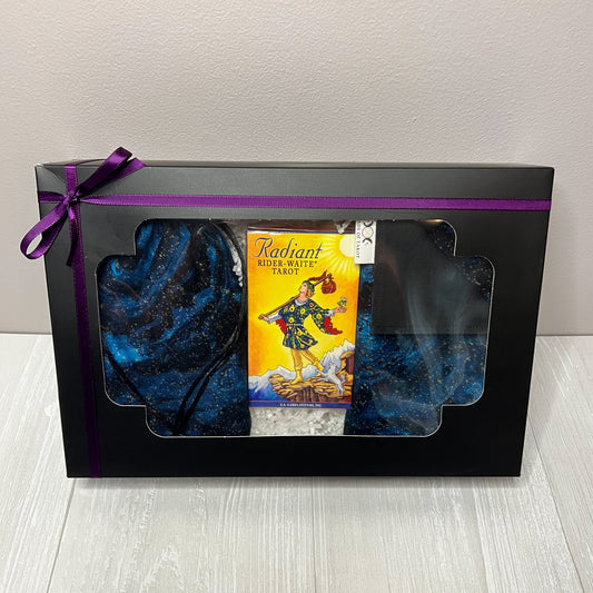 Tarot Deck Gift Set, Rider Waite Tarot Deck, Tarot Drawstring Bag, Reading Cloth, Yule Christmas Gift Box, Divination Tools, Witch Supplies