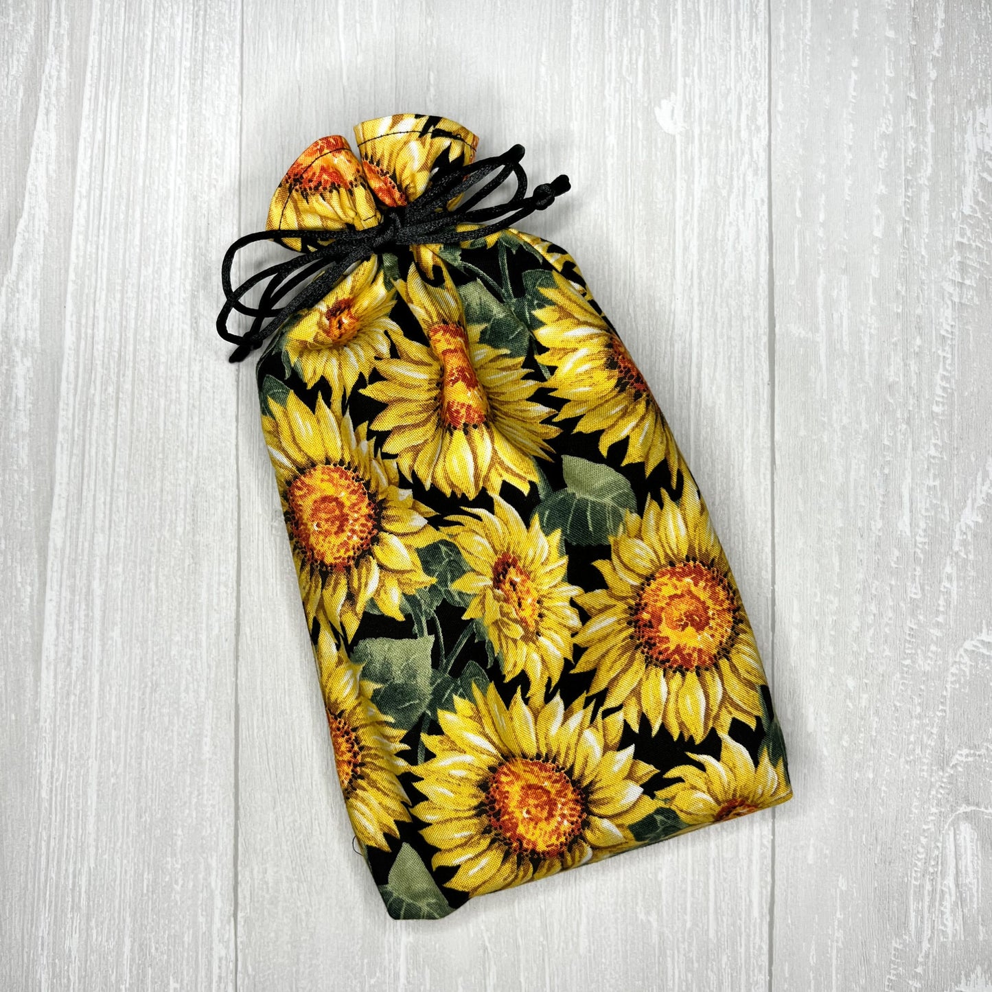 Sunflower Large Tarot Deck Bag, Tarot & Oracle Drawstring Pouch, Large Deck Storage Holder, Tarot Reader Birthday Gift, Witch Pagan Tools