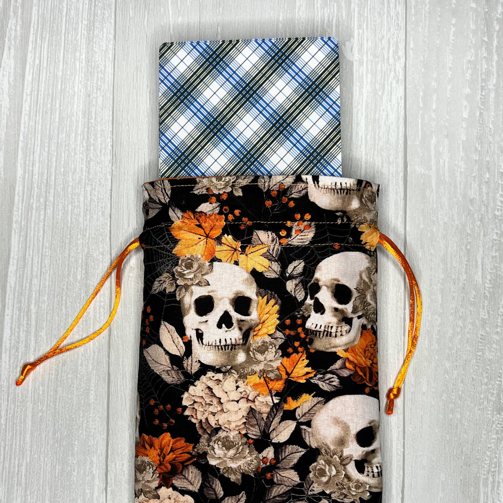 Large Skull Tarot Bag, Drawstring Pouch for Tarot & Oracle Deck, Divination Tools, Giant Tarot Deck, Witchcraft and Wiccan Gift Supplies