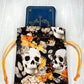 Orange Skull Tarot Bag, Drawstring Pouch, Tarot Deck Storage Holder, Standard Tarot, Halloween Witchcraft Divination Tools Gifts & Supplies