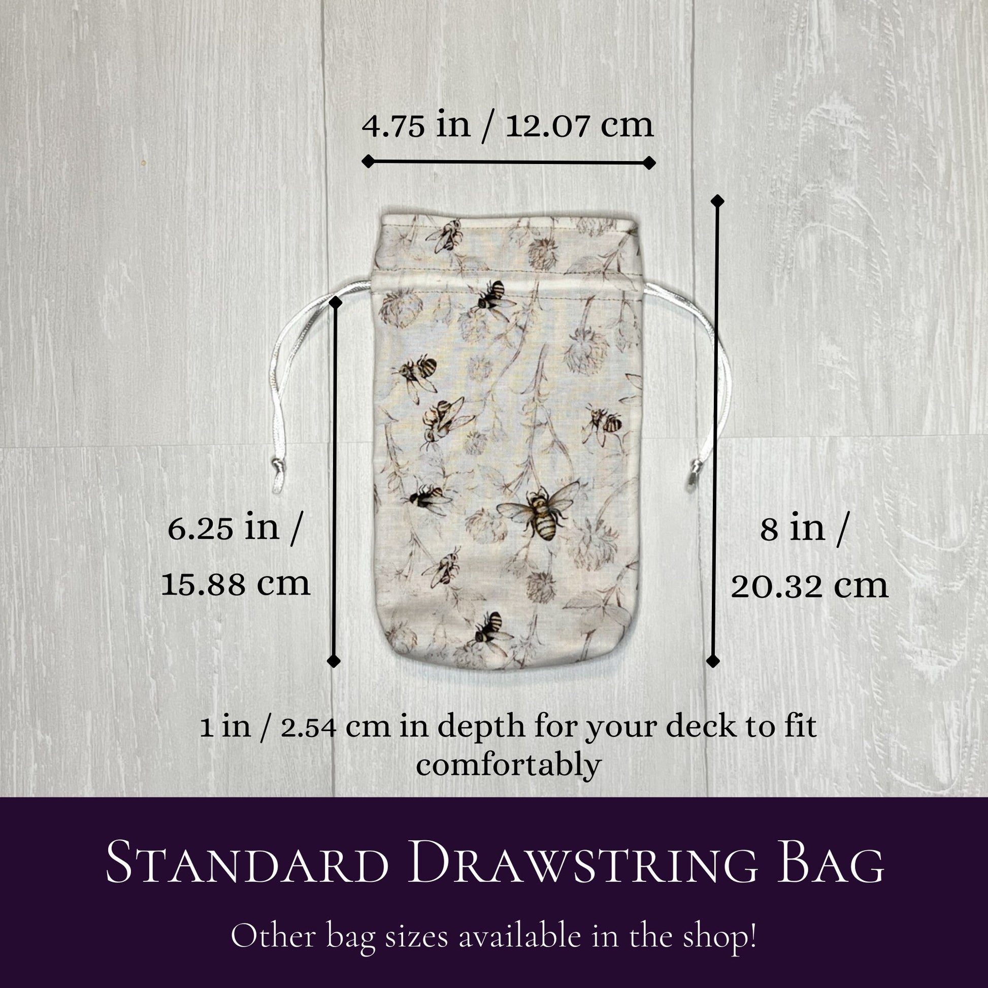 Standard Sized Bee Drawstring Bag