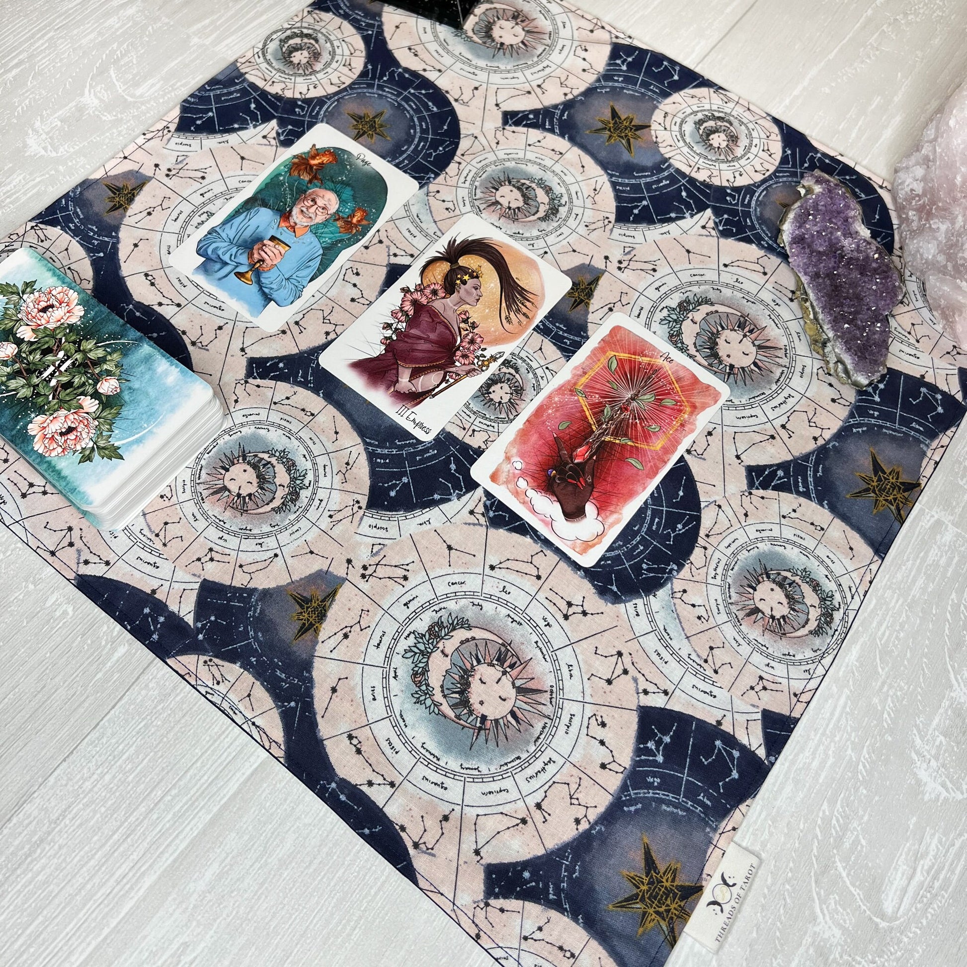 Zodiac Wheel Tarot Reading Cloth