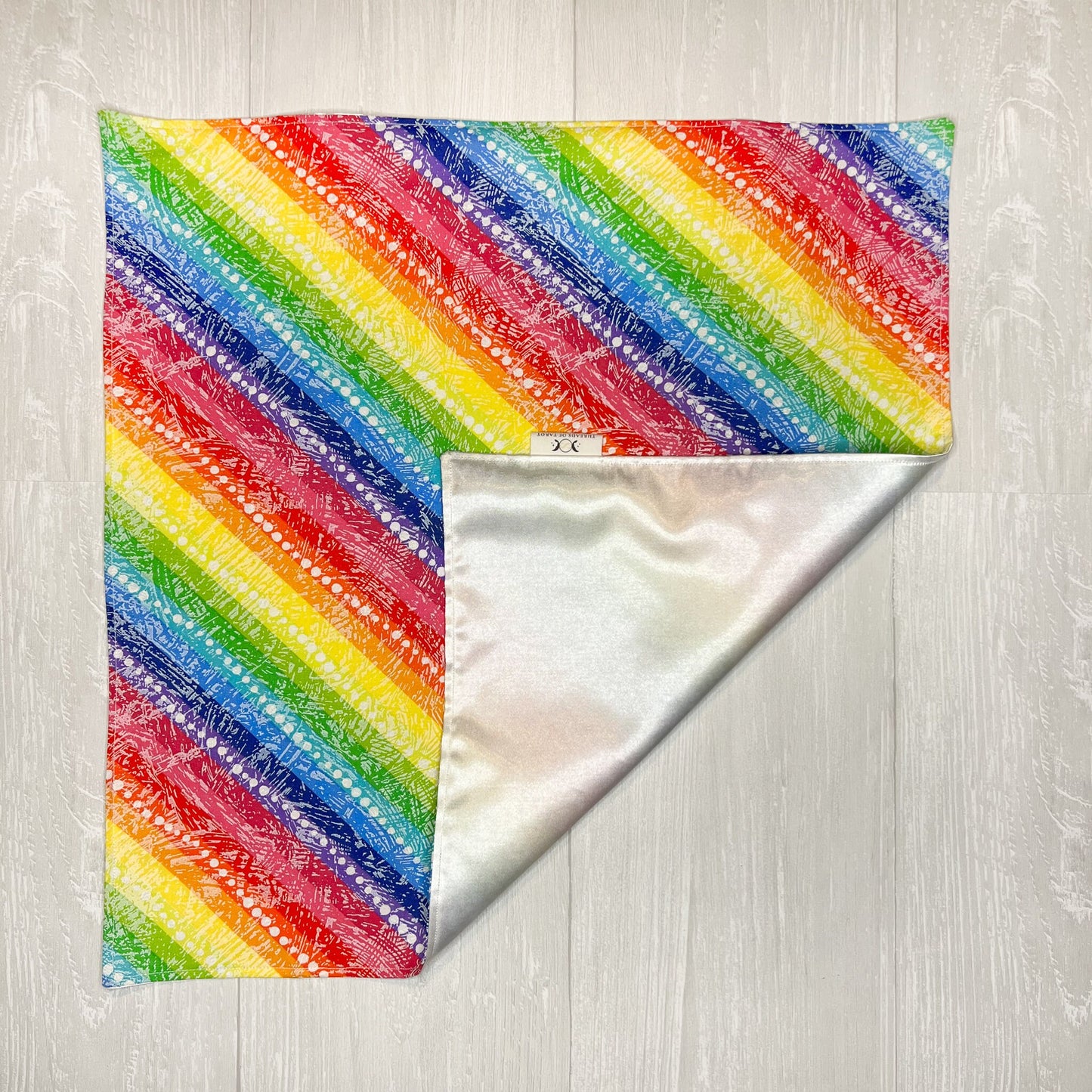 Striped Rainbow Altar Cloth, Tarot Cloth, Tarot Reading Supplies and Accessories, Rune & Charm Casting Cloth, Pagan Witch Tarot Reader Gift