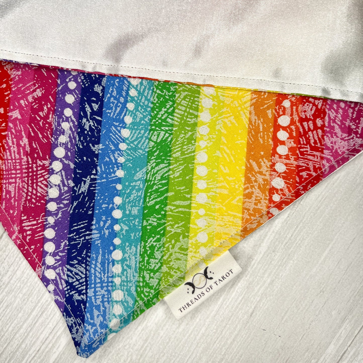 Striped Rainbow Altar Cloth, Tarot Cloth, Tarot Reading Supplies and Accessories, Rune & Charm Casting Cloth, Pagan Witch Tarot Reader Gift