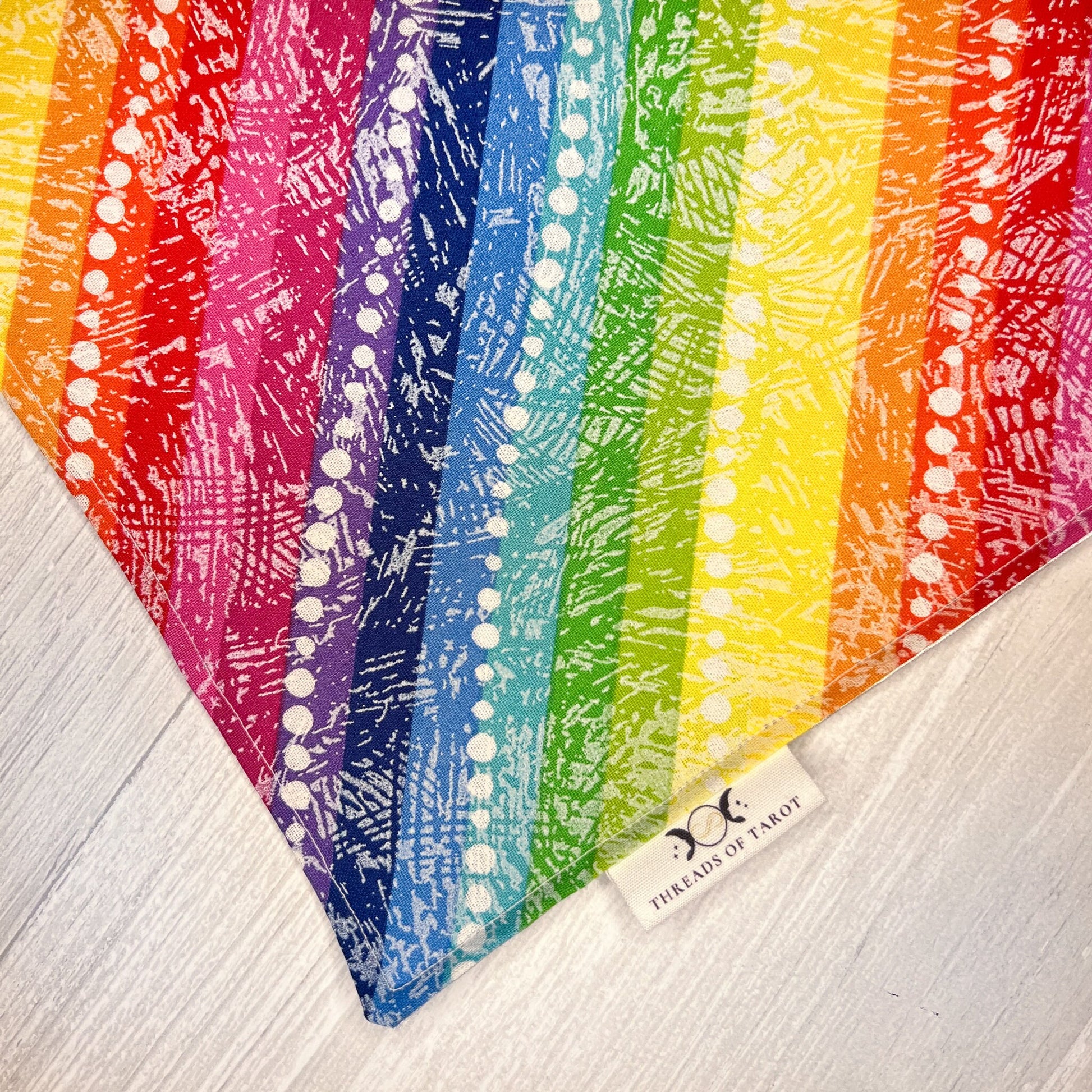 Striped Rainbow Altar Cloth, Tarot Cloth, Tarot Reading Supplies and Accessories, Rune & Charm Casting Cloth, Pagan Witch Tarot Reader Gift