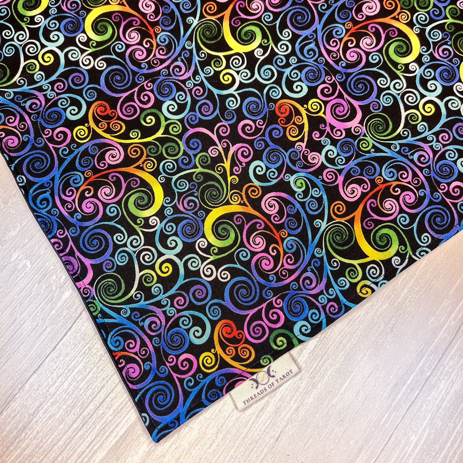 Rainbow Swirl Altar Cloth, Tarot Cloth, Tarot Reading Supplies and Accessories, Rune & Charm Casting Cloth, Pagan Witch Tarot Reader Gift